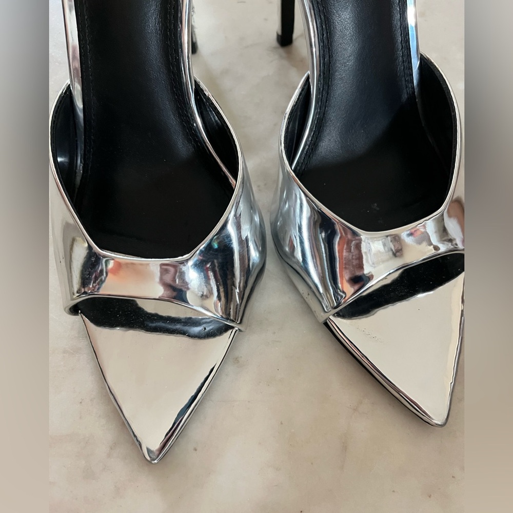 😎 Black Suede Studio Brea 100 heels mirrored silver - Picture 9 of 13